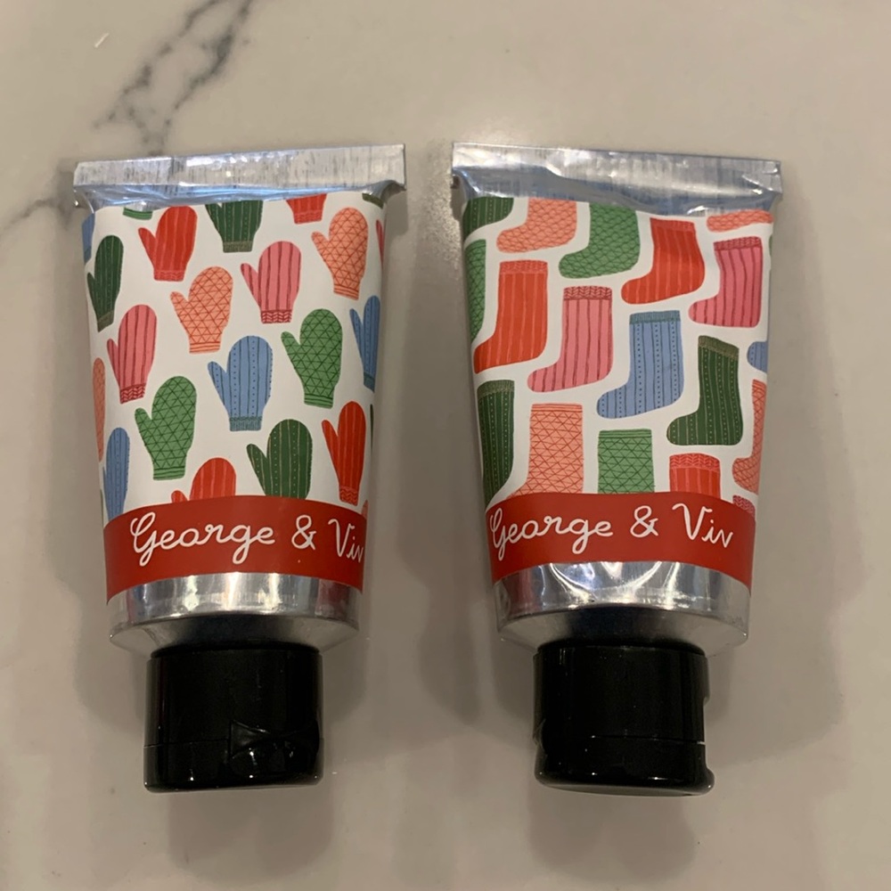 George & Viv NEW 2 peppermint scented hand creams, 2.5 oz each